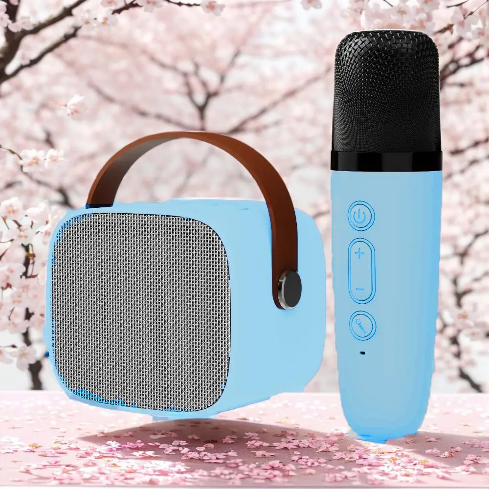 HiFi Surround Sound Portable Wireless Karaoke Machine with Microphone, 1 Count Bluetooth-Compatible Speaker & Mic Set, Outdoor Speaker & Wireless Micr