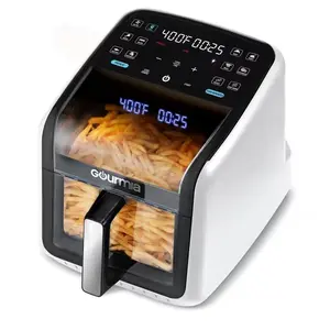 Gourmia Panorama 7-QT Digital Air Fryer with Panoramic View, Holographic Display, & 12 Presets, Black