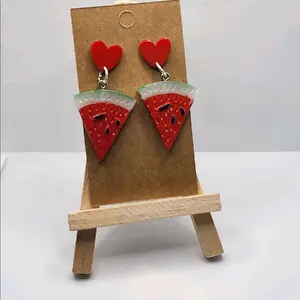 Stud Watermelon Earrings - Unique Red Watermelon Design, Easy to Wear, Perfect for Casual Outings & Special Gifts, Playful and Comfortable Stud Earrings