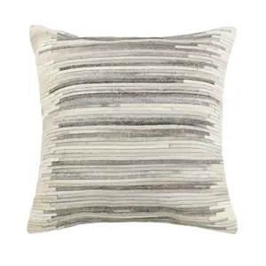 212 MAIN Cowhide Decorative Throw Pillow - Glam Square Cushion, Standard-Size Indoor Accent Pillow with Zipper Closure for Soft Upholstery