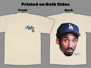 Kobe 8 Pocket & Back Print. Big Bryant Face Dodger Tshirt. 5.5 oz Heavy Cotton Tshirt Great Quality