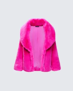 Rosamond Hot Pink Vegan Fur Jacket