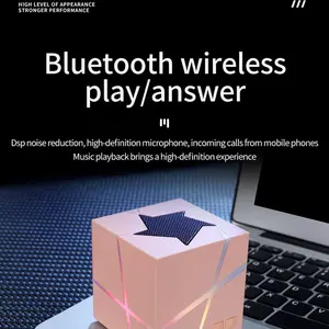 RGB Colorful Magic Cube Bluetooth-compatible Speaker, Mini Portable Multifunctional Soundbox, Wireless Audio Player for Parties & Events
