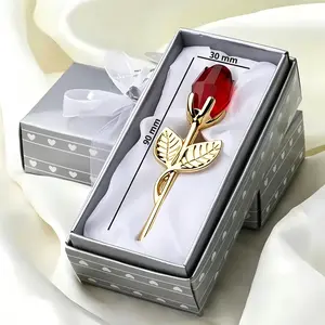 Eternal Love metal crystal rose—an eternal gift for Valentine’s Day, Mother’s Day, birthdays, and anniversaries; waterproof and durable, crystal design, personalized gift decoration, wedding keepsake. Red rose crystal jewelry set gift for loved one Valent