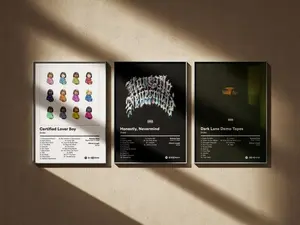 Drake Poster 3 Pack - Minimal Art Prints - Album Cover Wall Decor Set Unframed