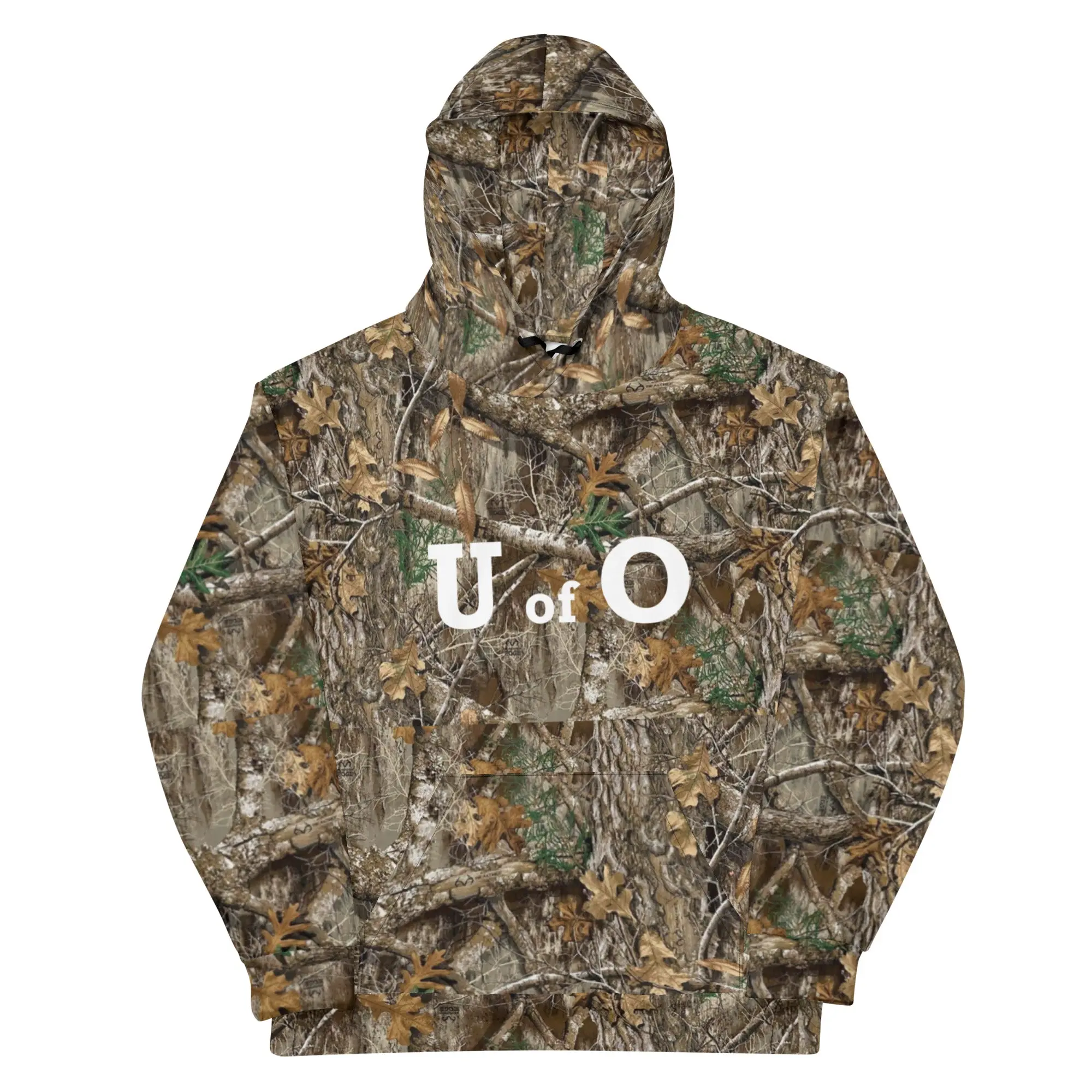 Oregon Camo Hoodie - Soft Fleece Fabric with "U of O" Print, Hooded Design, Ideal for Men's Wear