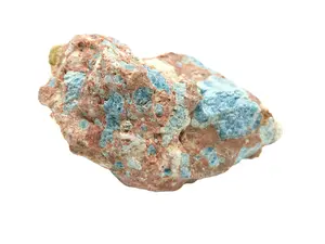 Raw Orange Calcite with Blue Apatite Ethically Sourced in Brazil Natural Mineral Specimen Rock Collection