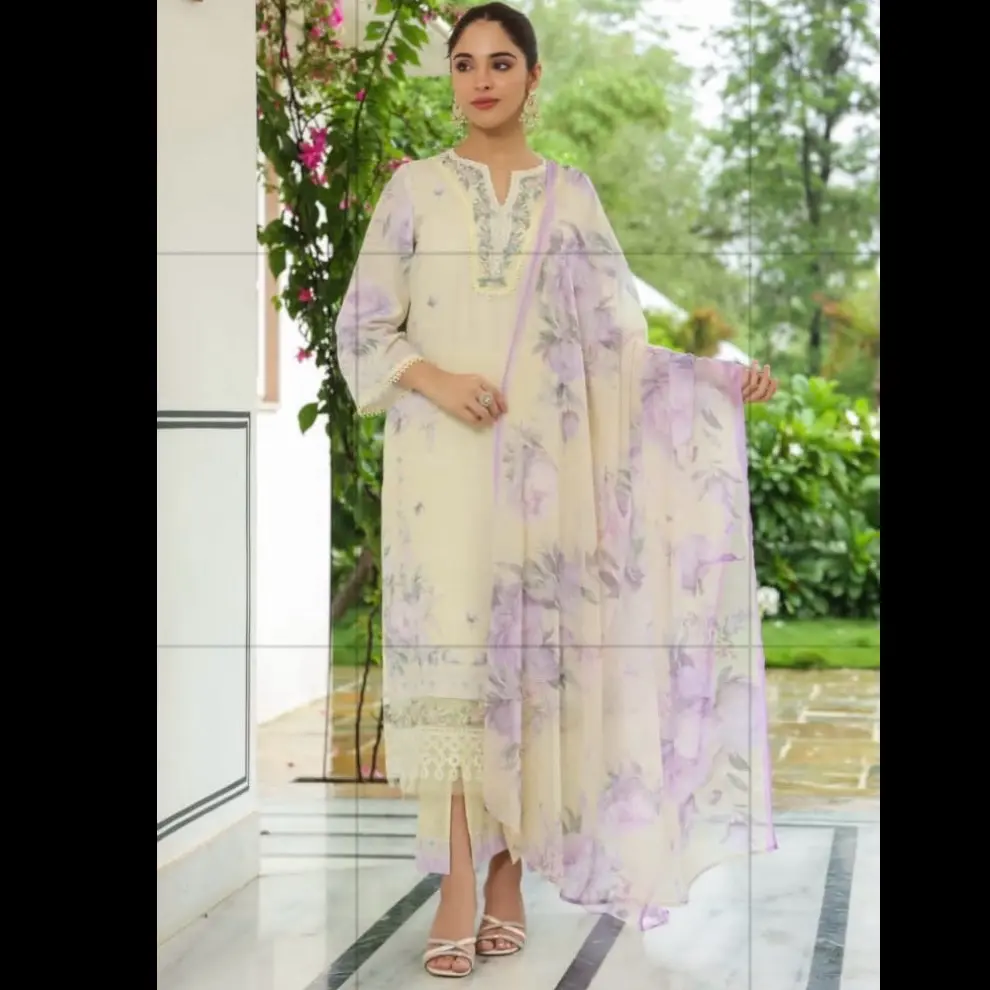 Floral Pakistani Kurta for Women - Casual Style - Womenswear
