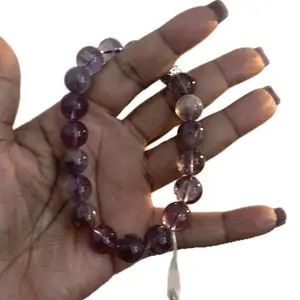 Men’s amethyst bracelet with silver spacer