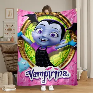 Vampirina Cartoon Flannel Figure Print Blanket, Soft Warm Plush Throw for Sofa Bed Camping Travel, Multifunctional Gift for All Seasons