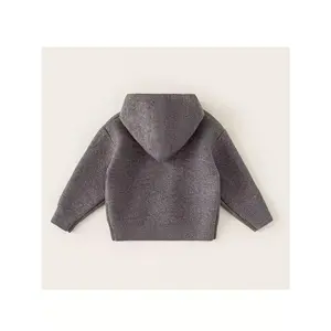 Baby Girl & Boys Hooded Sweater Winter Warm Sweater Coat with Cute Puppy Print & Red Bow Tie - Soft Grey Pullover, Machine Washable Cozy Clothing for &