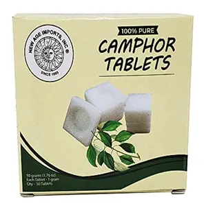Camphor Tablets 90 Grams Pack Inscent | Premium Quality Refined Camphor Blocks 100% Natural for Incense, Insenses Aromatherapy, Odor Eliminator, Puja, Alcanfor by New Age Imports, Inc. (90 Grams)