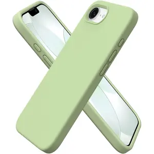 ORNARTO Compatible with iPhone 17e Case and for iPhone 16e Case 6.1", Liquid Silicone 3 Layers Full Covered Soft Gel Rubber Shockproof Cover, Protective Phone Cases for 16e & 17e-Matcha