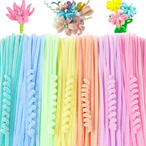 100 PCS 12inch Chenille Stems Thick Craft Pipe Cleaners for DIY Arts Crafts Creative Projects Festive Decoration (Macaron-Color)