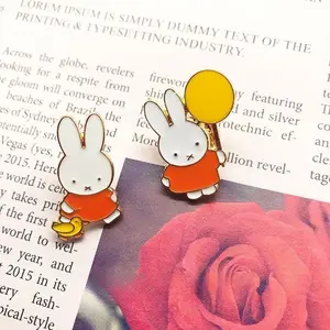 ​​Miffy Cute Cartoon Bunny Brooch Kawaii Unique Anime for Schoolbag Stylish Gift for Besties Versatile All-Match
