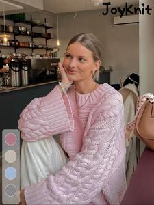 cozy basic solid crew neck pullover sweater, casual fashion knit top for fall & winter, soft long sleeve drop shoulder design