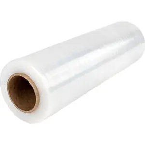 IDL Packaging 18" x 1000' 115 Gauge Strong Hand Stretch Wrap Roll (Pack of 1 Roll) - Extra Sticky Clear Stretch Wrap Film for Moving and Packing - Tear-Resistant Plastic Wrap for Moving and Shipping