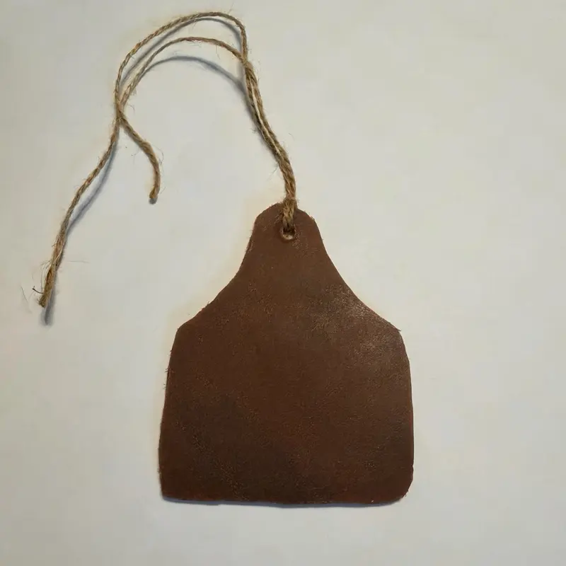 Handmade Genuine Leather Cow Tag Car Freshener | Mahogany Woods | Western Car Air Freshener