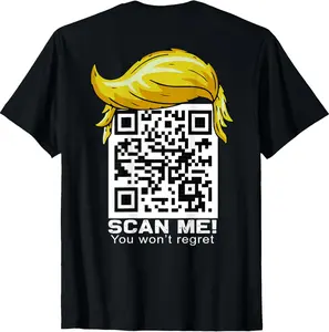 Funny QR President Trump 45/47 Trump Dancing Code (ON BACK) T-Shirt