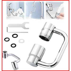 360° Rotatable Faucet Aerator Extender - Universal Kitchen & Bathroom Sink Sprayer Attachment with 2-Mode Splash Control, Easy All-Angle Adjustment (1-Pack)