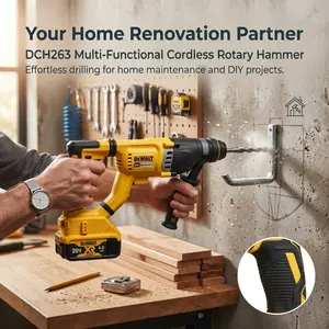 Dewalt DCH263 rotary hammer,SDS Plus cordless hammer drill,20V XR brushless chipping hammer,concrete drilling power tool,three mode electric hammer