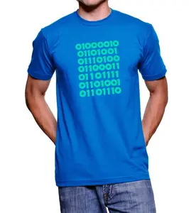 Silicon Valley Bitcoin in Binary T-shirt Cotton Blue Tshirt Streetwear Streetwear