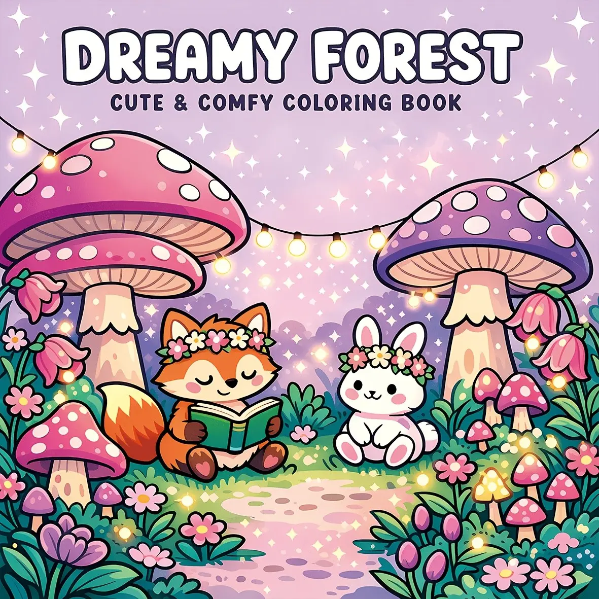 Cute Charming Coloring Book for Kids & Adults, Forest Animal Theme, Simple Lines, Relaxing Activity, Fun Parent-Child Interaction, Family Bonding, Stress Relief, Imagination, Express Creativity