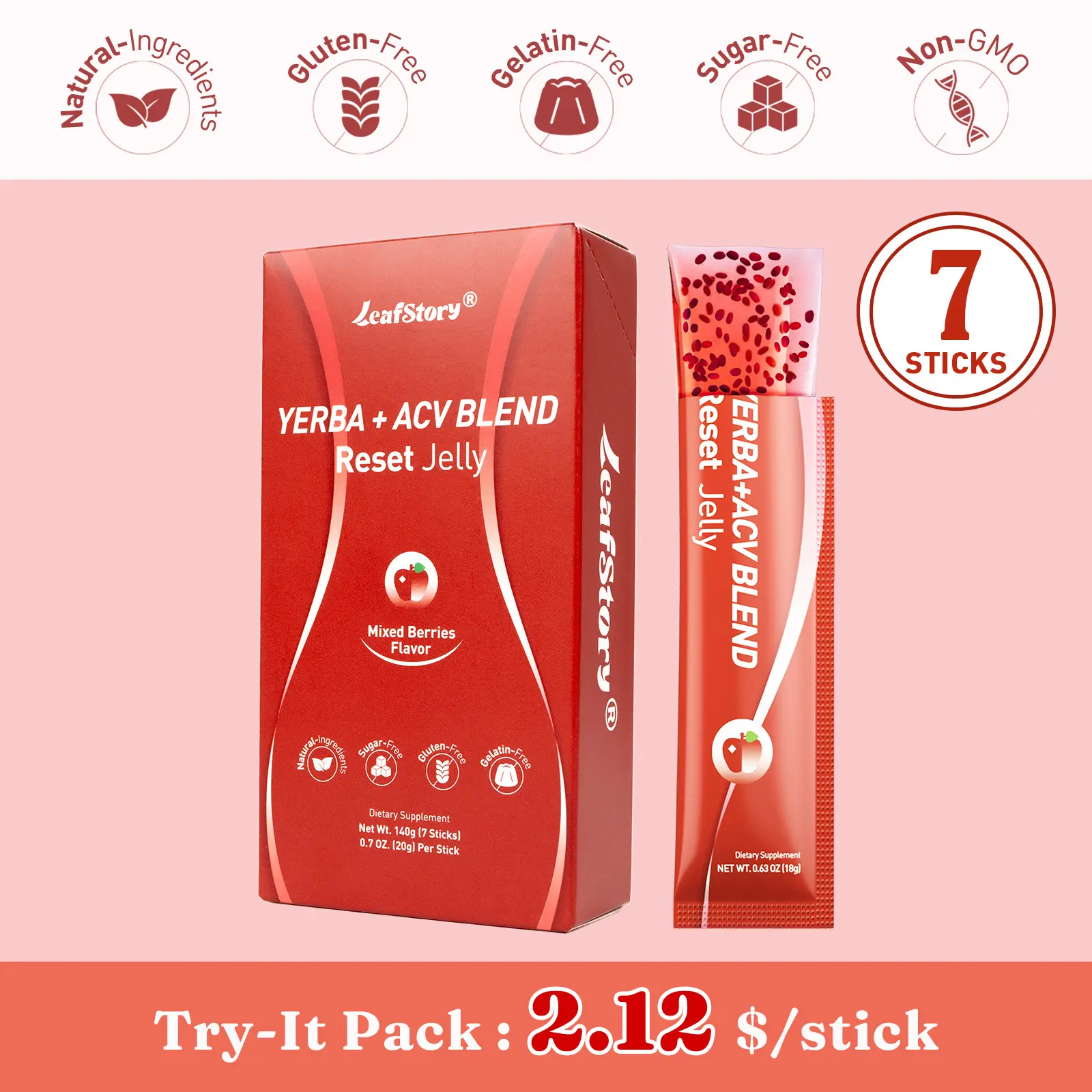 1 pack of Yerba + ACV Jelly (7 Sticks)