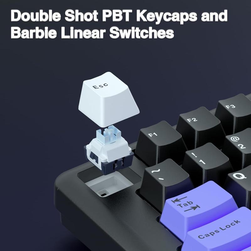 HOT LEOBOG Alice A75 Ergonomic Keyboard, Wireless Mechanical Gaming Keyboard Tri-Mode BT5.0/2.4G/Wired with Joystick and Knob, 75% Layout RGB Backlit Gasket Hot Swappable Linear Switches for Win Mac PC