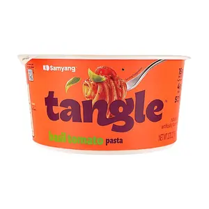 Samyang Tangle Basil Tomato Pasta Cup 140g - Non-Fried High Protein, Low Calorie Korean Instant Noodles