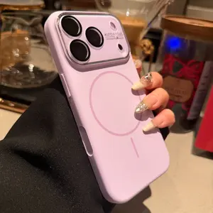 Luxury Glass Film Screen Protector Large Viewfinder Lens, Ultra-Thin Wireless Magnetic Liquid Silicone Case, Compatible with iPhone 17 Pro Max 16 15 Pro Max