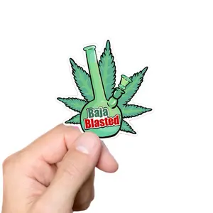 Baja Blasted Vinyl Sticker - Funny Parody Stoner Sticker for Smokers & Lovers - Water Resistant Vinyl Sticker for Various Surfaces