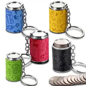 A variety of coin purse keychains and coin bank keychains—convenient to carry.