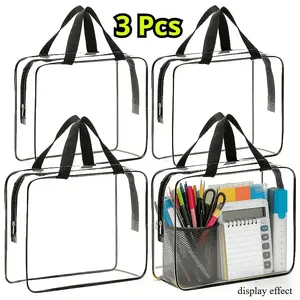3 packs of thickened transparent large-capacity plastic storage bags] | Suitable for travel goods, clothing, toiletries and all kinds of home finishing and storage, with a firm zipper head, it is a must-have storage bag for families and apartments