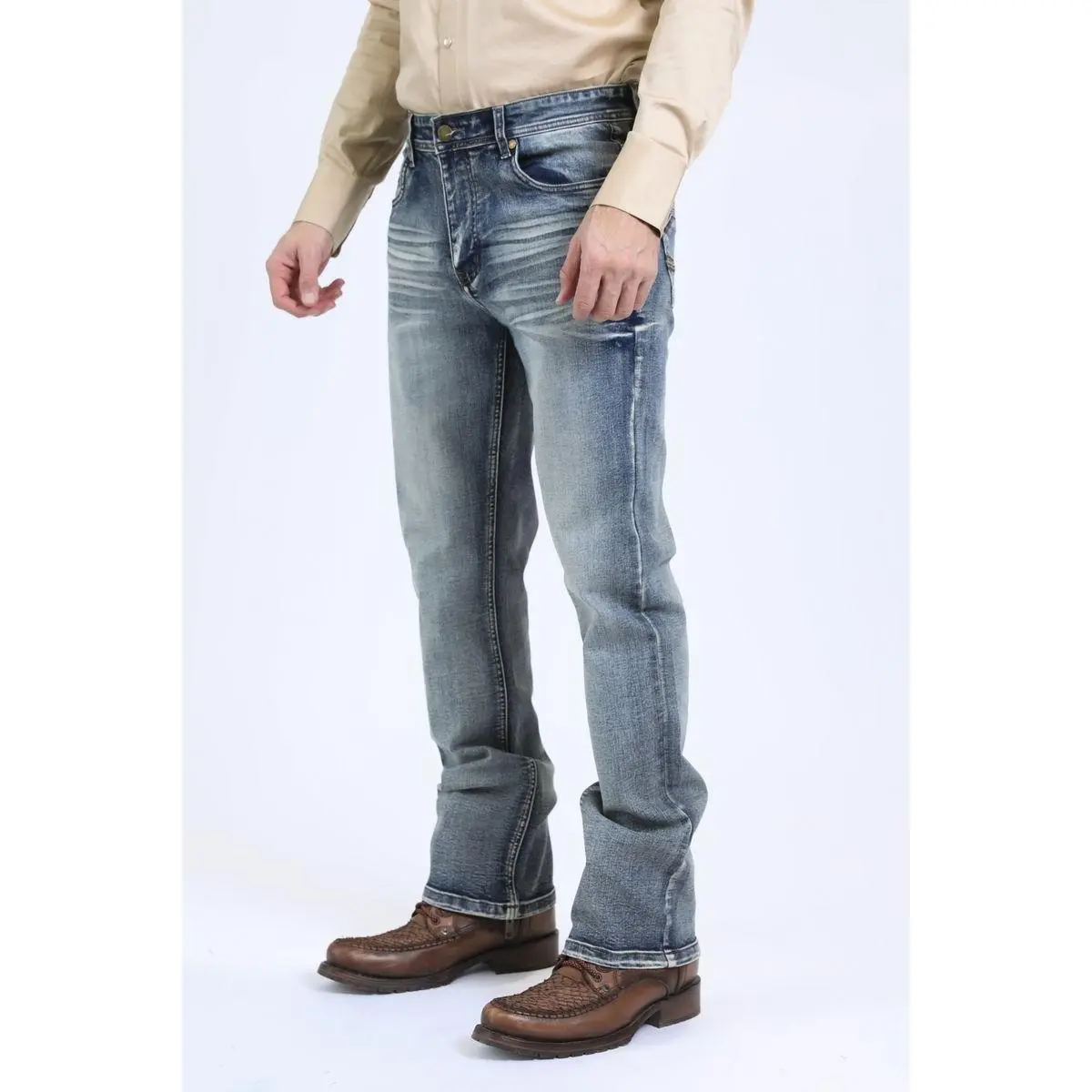 Platini Stone Wash Blue Western Stretch Premium Demin Jeans-BCJ10702
