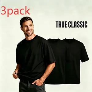 True Classic Mens Short Sleeve Crew Neck T-Shirt – PrTrue Classic Mens Short Sleeve Crew Neck T-Shirt, Premium Soft Cotton Basic Tees Pack of 3, Oversized Loose Fit Plain Solid Coloremium Fit for Everyday Comfort, Casual Streetwear, Workwear, or Men Gifts