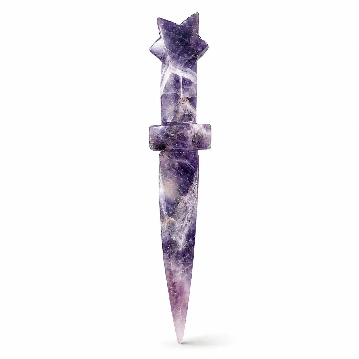 Stargate Premium Crystal Dagger - Natural Gemstone Athame Ritual Tool (1 Pc, Approx. 14-15cm)