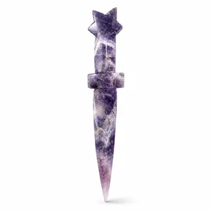 Stargate Premium Crystal Dagger - Natural Gemstone Athame Ritual Tool (1 Pc, Approx. 14-15cm)