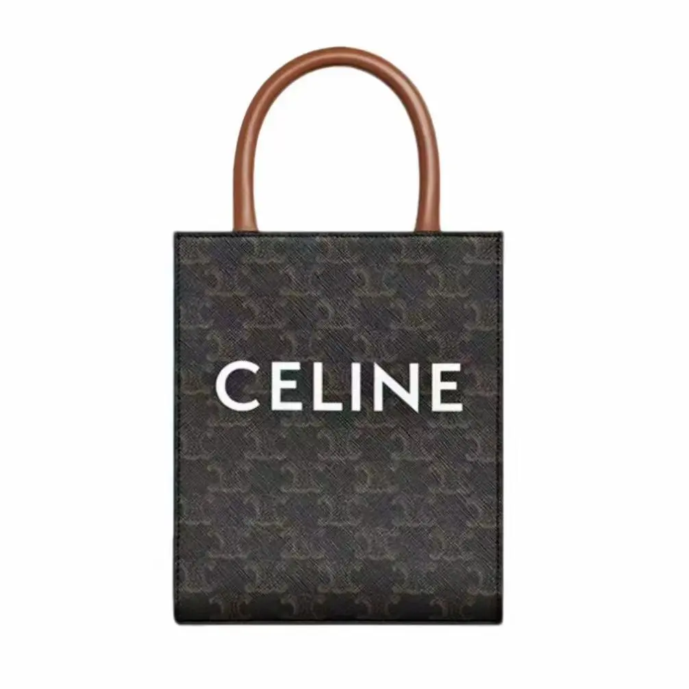 Pre-owned Celine Mini Vertical Cabas Triomphe Canvas Handbag Crossbody