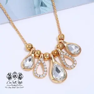 Popcorn loop Rhinestone necklace