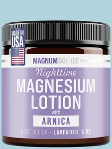 Magnum Solace Nighttime Magnesium Lotion with Arnica - Deep Relief Hydrating Lotion for Daily Comfort 5oz