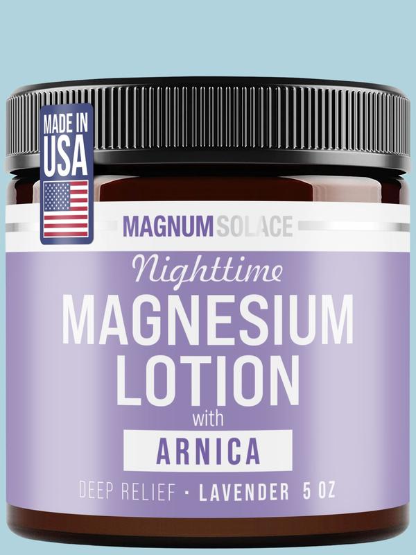 Magnum Solace Nighttime Magnesium Lotion with Arnica - Deep Relief Hydrating Lotion for Daily Comfort 5oz