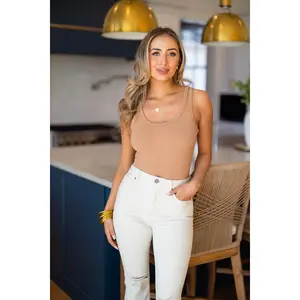 Sawyer Scoop Neck Bodysuit - Cappuccino