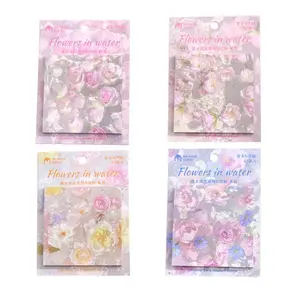 180 pieces of water, flowers, oil painting style sticky notes, beautiful flower themes, back card N stickers, light retro style, DIY sticky notes, message materials, sticky notes.