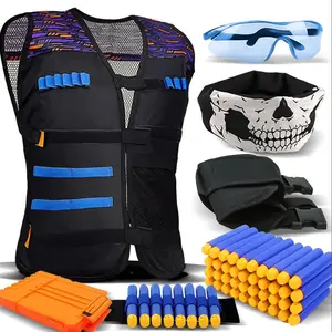 JoyX Playset for Nerf Blasters N-Elite Series with 40 Foam Darts, Kids Vest, Wristband, Leg Holster &  Play Accessories