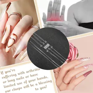 Magnetic Silver Necklace Clasps 2 PCS Silver Magnetic Clasps for Layering Multi Layer Connectors Separator Layering Jewelry Buckle for Arthritis Users & Limited Hand Mobility