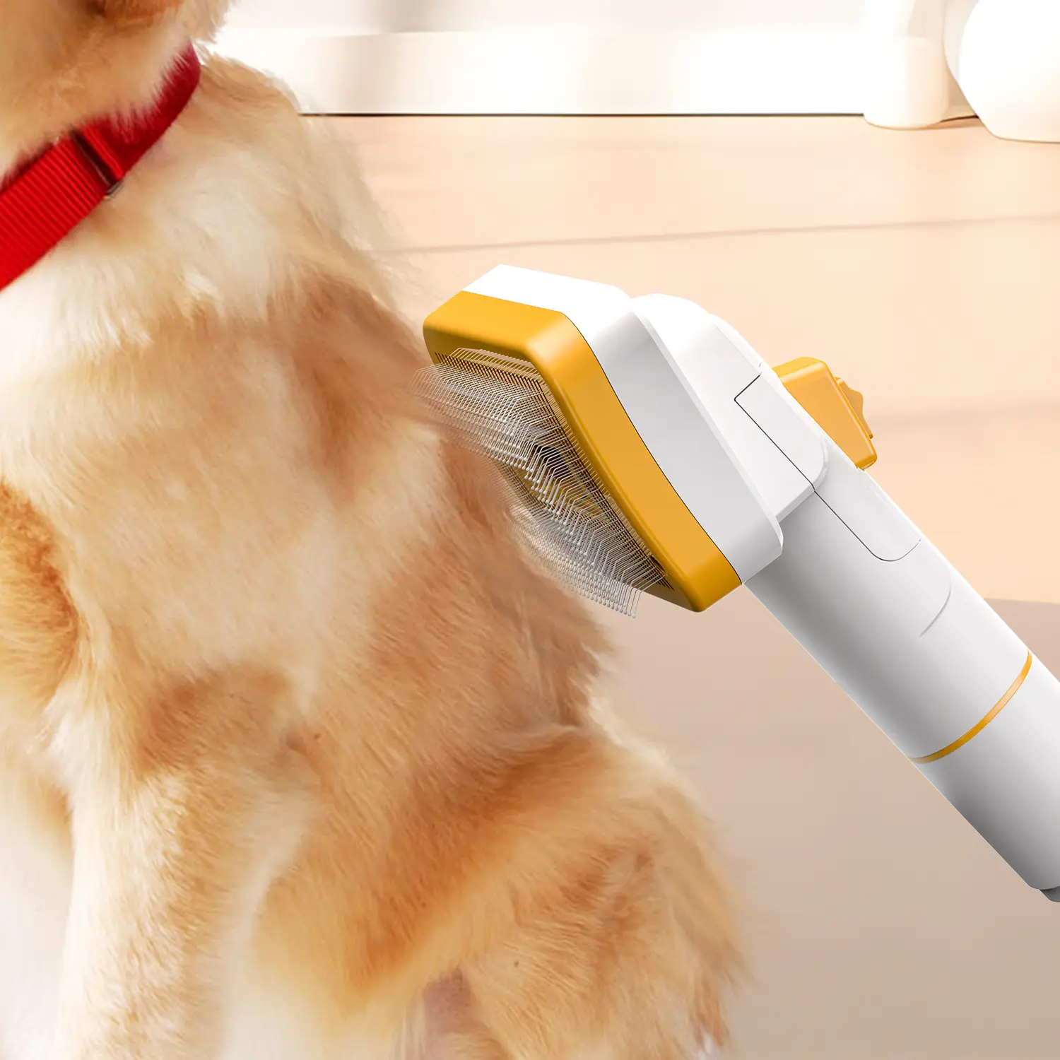 Dog Dematting Comb for Long Haired Pets - Anti Tangle Slicker Brush for Easy Detangling and Smoothing