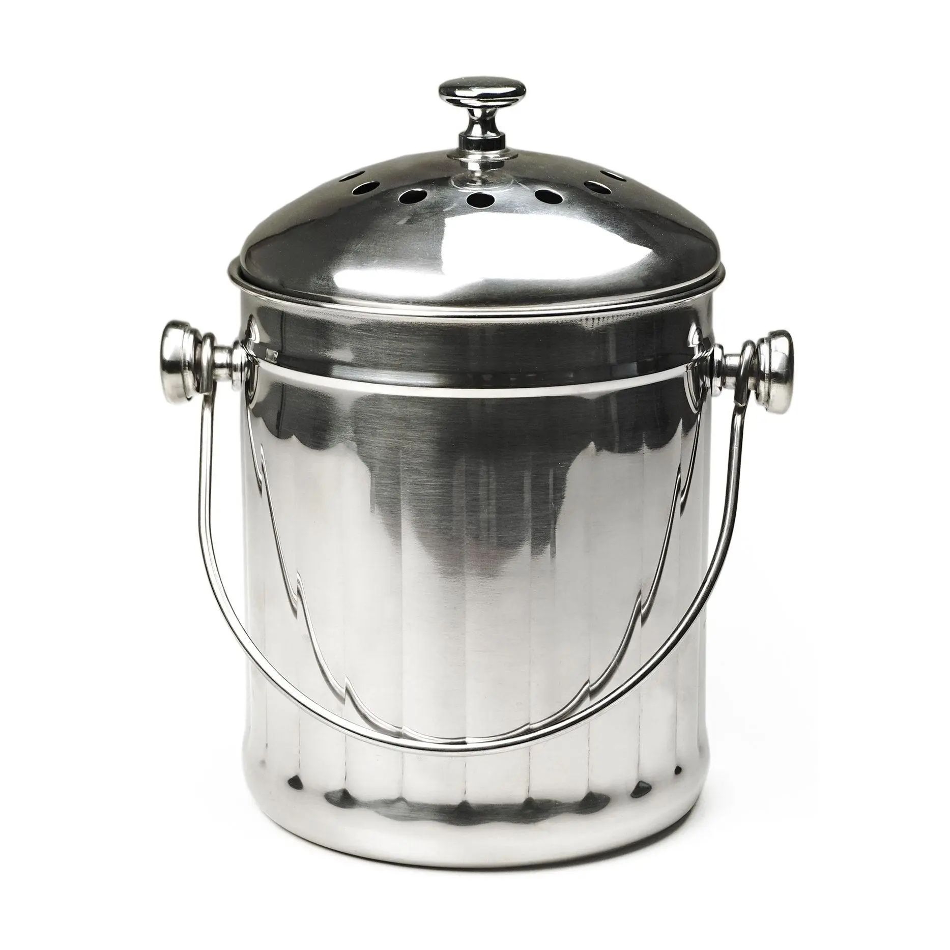 RSVP Half Gallon Stainless Steel Compost Pail RSVP Half Gallon Stainless Steel Compost Pail