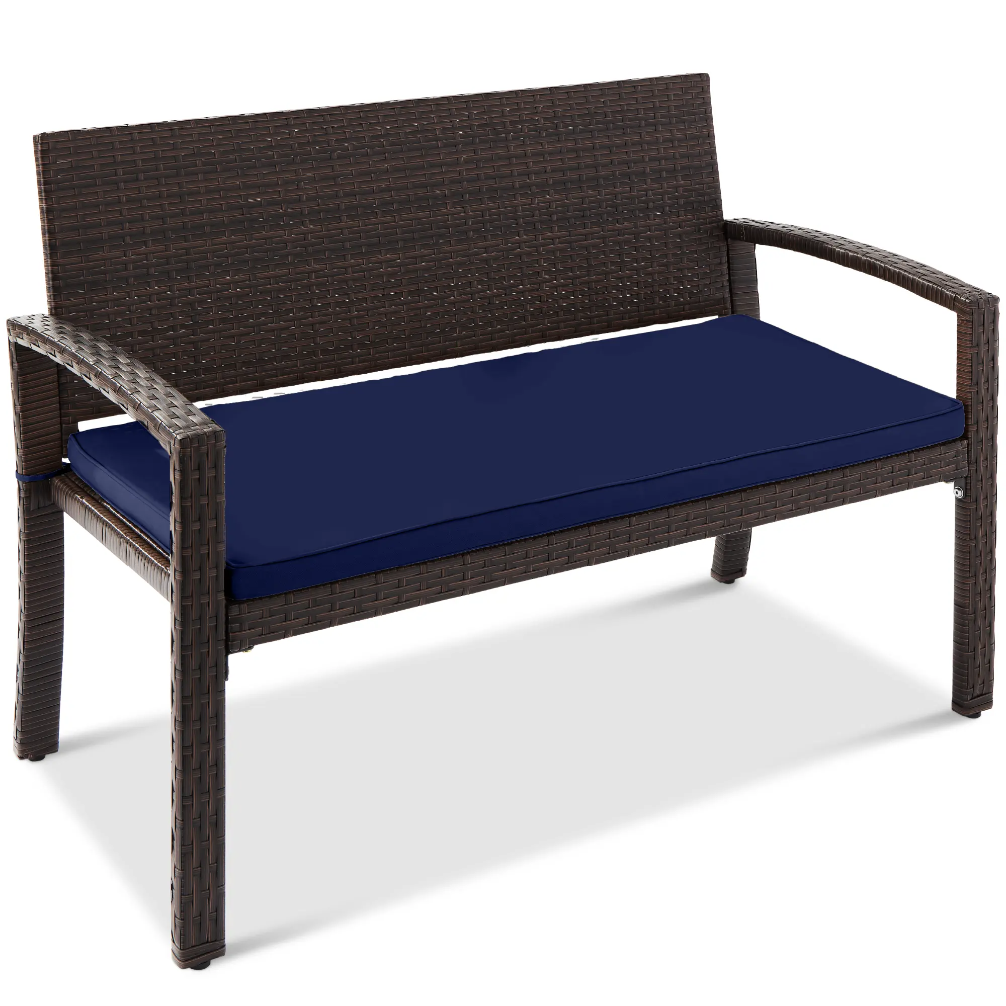 Best Choice Products 2-Person Outdoor Wicker Bench Garden Patio Porch Furniture w/ 700lb Capacity, Cushion Best Choice Products 2-Person Outdoor Wicker Bench Garden Patio Porch Furniture w/ 700lb Capacity, Cushion