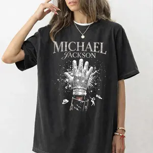 Michael Jackson King of Pop Shirt, Halftone Glove Graphic Tee, Vintage Music